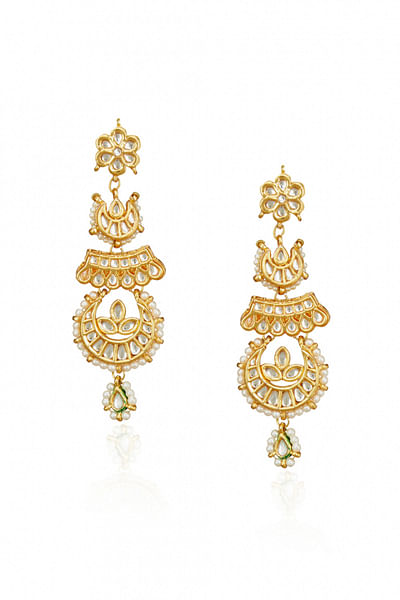 Long kundan floral danglers