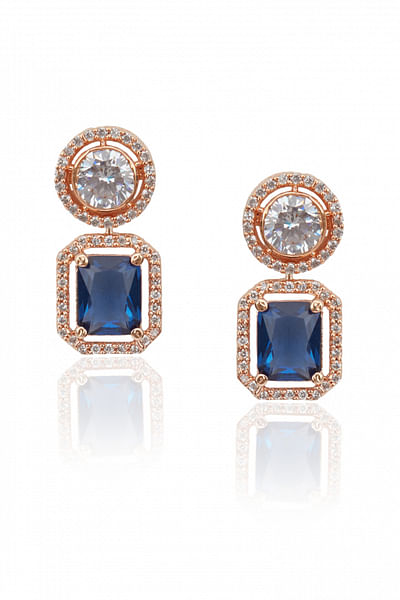 Solitaire sapphire stone earrings