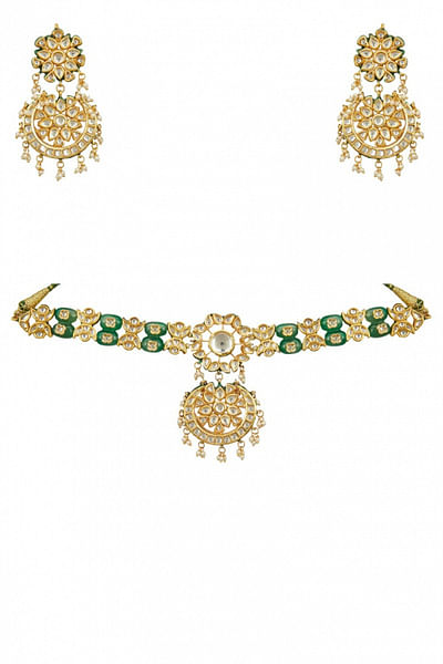 Green onyx necklace set
