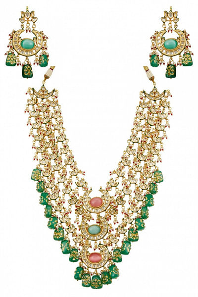 Layered kundan necklace set