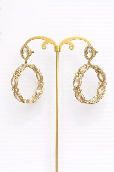 Jewel Treatzz Gold embellished hoop earrings JEWEJUN26D147002