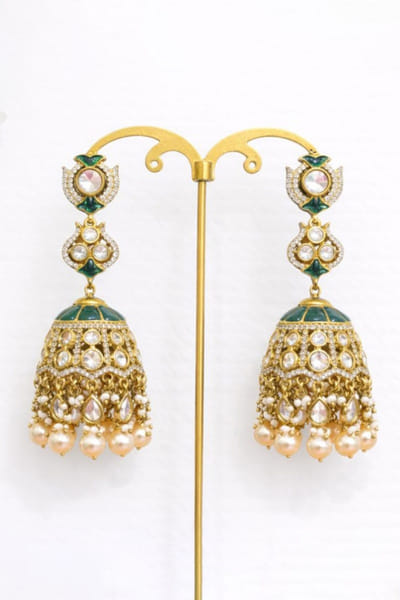 Jewel Treatzz Gold embellished jhumka earrings JEWEJUN26D147005