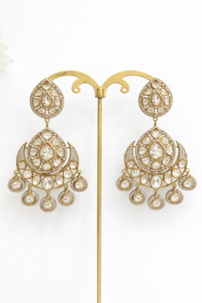 Jewel Treatzz Gold stone-embellished dangler earrings JEWEJUN26D147015
