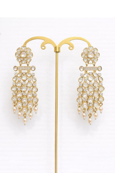 Jewel Treatzz Gold stone embellished earrings JEWEJUN26D147018