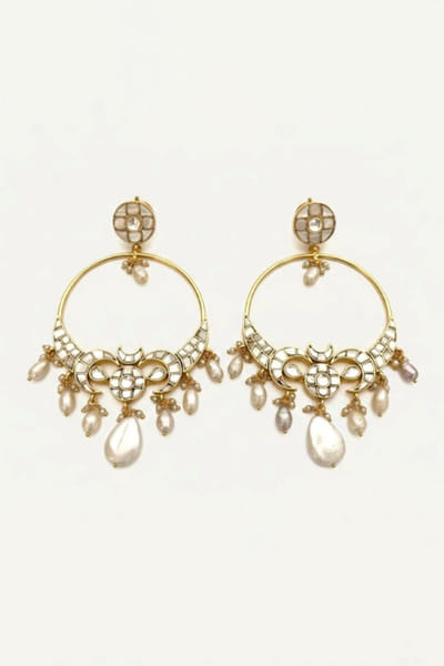 Jewel Treatzz Gold pearl-embellished earrings JEWEJUN26D147021