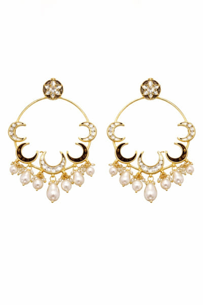 Jewel Treatzz Gold ruby-pearl embellished earrings JEWEJUN26D147028