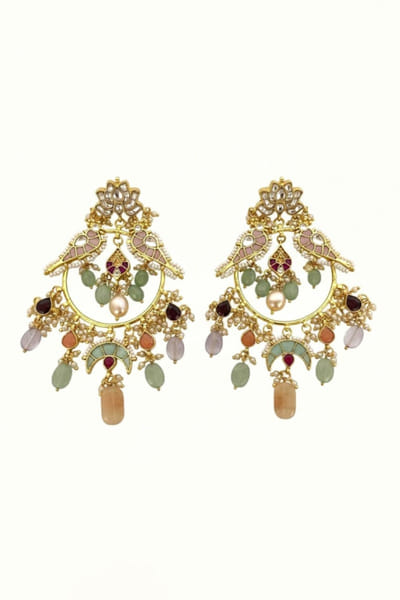 Jewel Treatzz Gold gemstone embellished earrings JEWEJUN26D147031