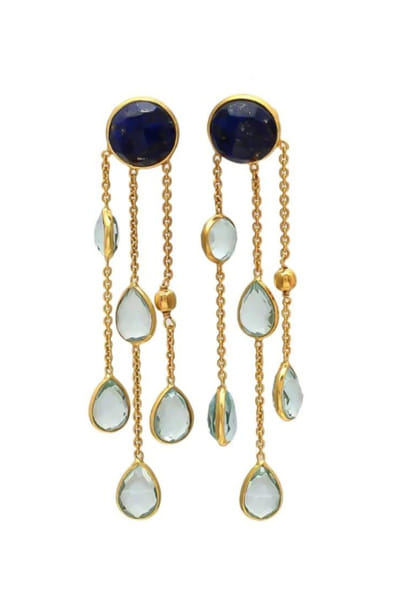 Jewel Treatzz Gold and aqua quartz dangler earrings JEWEJUN26D147041