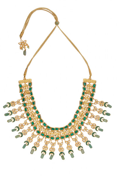 Green kundan necklace