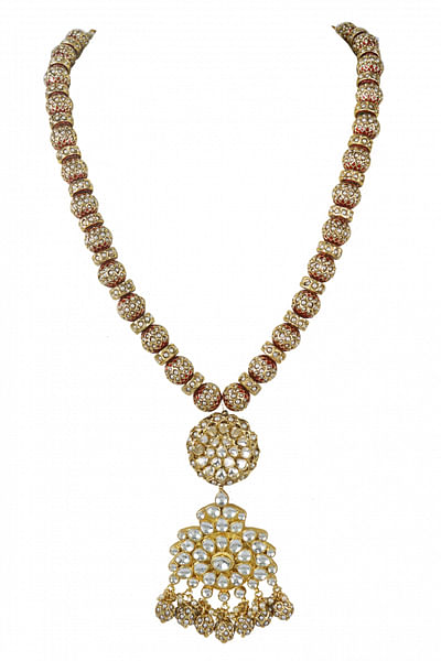 Gold plated kundan jadau necklace