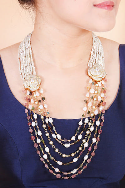 Multicolour gemstones necklace
