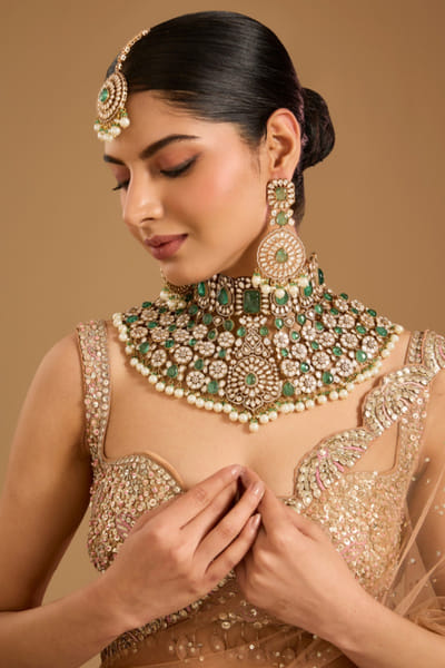 Gold kundan polki choker set