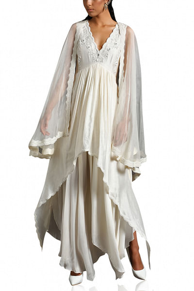 Ivory dress with cape