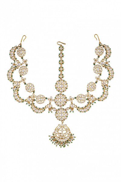 Gold plated silver matha patti