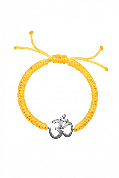 White gold Om bracelet