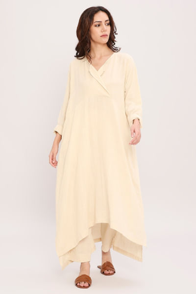 Cream cotton kaftan tunic