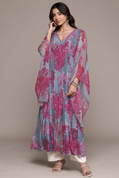 Ritu Kumar Purple floral print kaftan RITUMAY26D245549