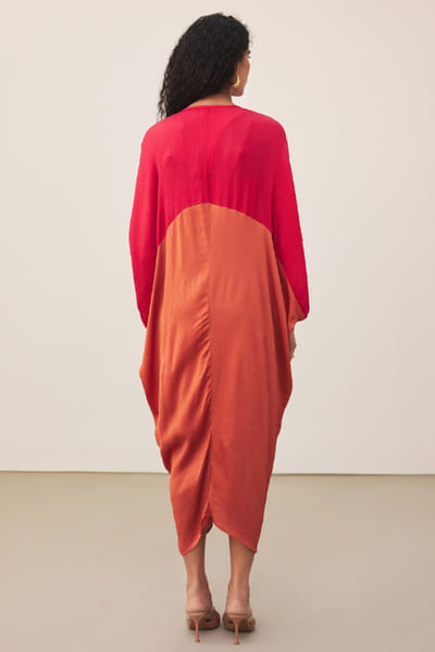 Ritu Kumar Pink and orange asymmetric kaftan dress RITUJUN26D347328