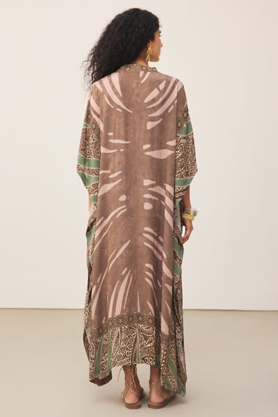 Ritu Kumar Brown abstract print kaftan tunic RITUJUN26D347300