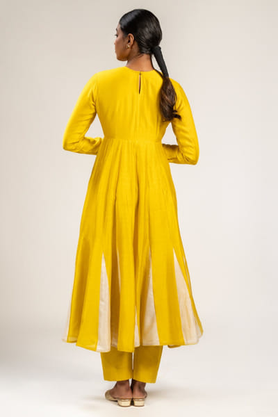 Kajal Agrawal Yellow gota embroidered anarkali set KAJAMAY26D145118