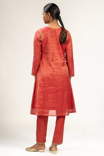 Kajal Agrawal Red hand embroidered kurta set KAJAMAY26D145117