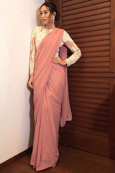 Rose & ivory sari gown
