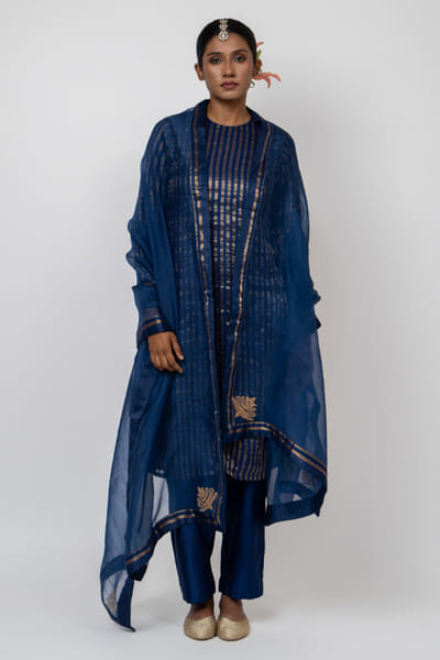 Kajal Agrawal Blue marodi embroidered kurta set KAJAMAY26D144524