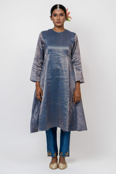 Kajal Agrawal Blue hand-embroidered kurta set KAJAMAY26D144525