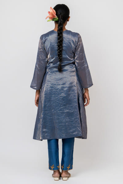 Kajal Agrawal Blue hand-embroidered kurta set KAJAMAY26D144525