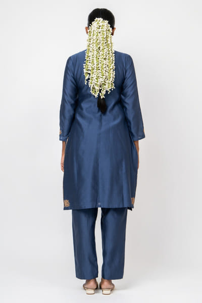 Kajal Agrawal Blue marodi-embroidered kurta set KAJAMAY26D144527