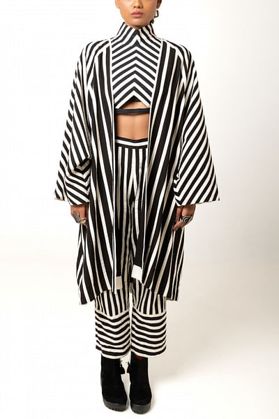 Monochrome oversized jacket and pants set