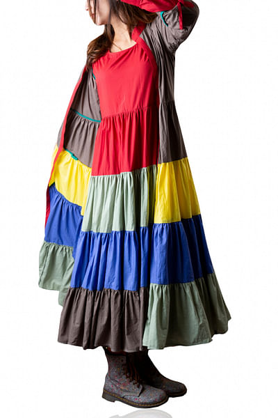 Multicoloured tiered dress jacket