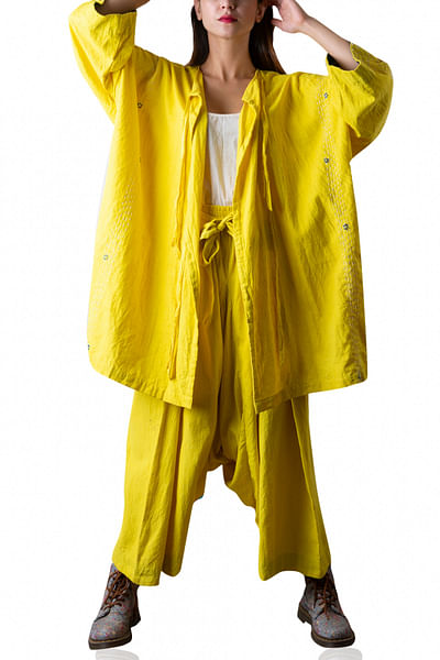 Yellow oversized jacket and pants