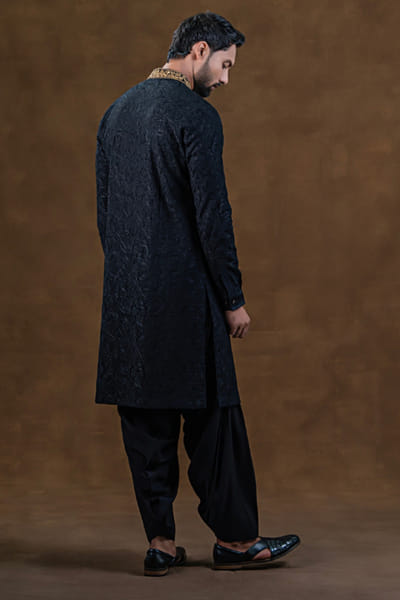 Punit Arora Black embroidered kurta set PUNAPR26D142186