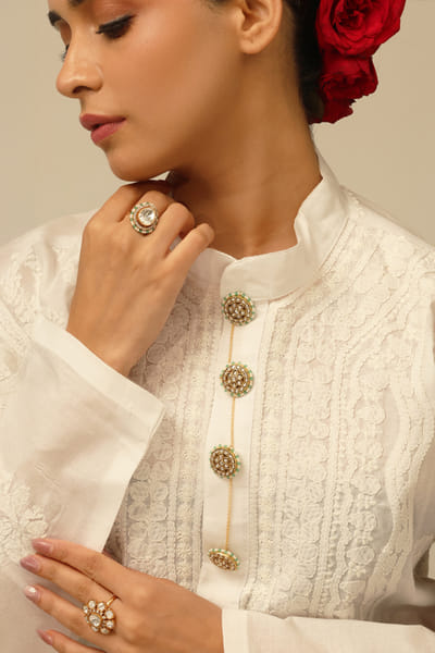 Joules by Radhika Gold-plated embellished buttons JOULAUG26D453111