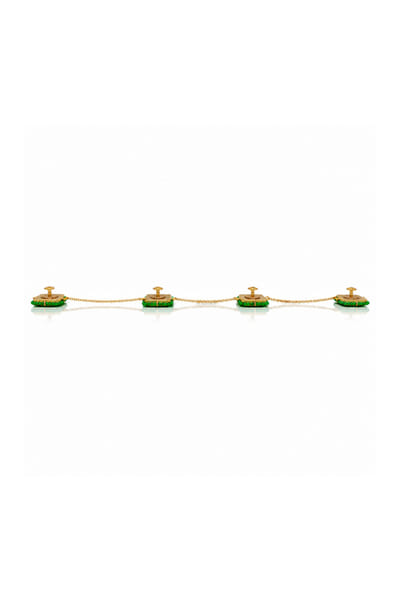 Joules by Radhika Red and green stone embellished buttons JOULAUG26D453113