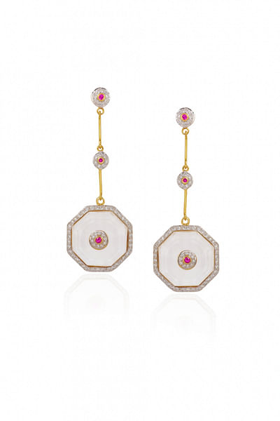 Crystal geometric earrings