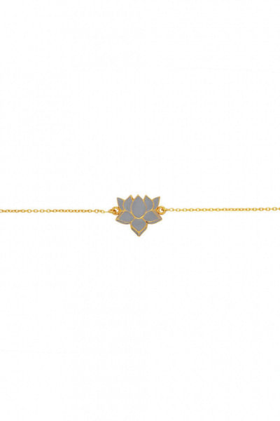 Grey lotus chain bracelet