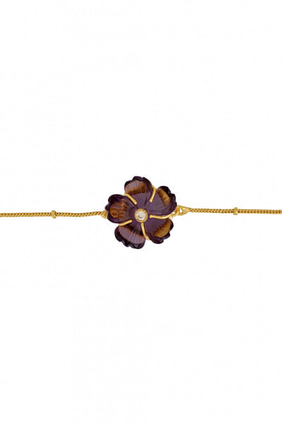 Amethyst floral chain bracelet