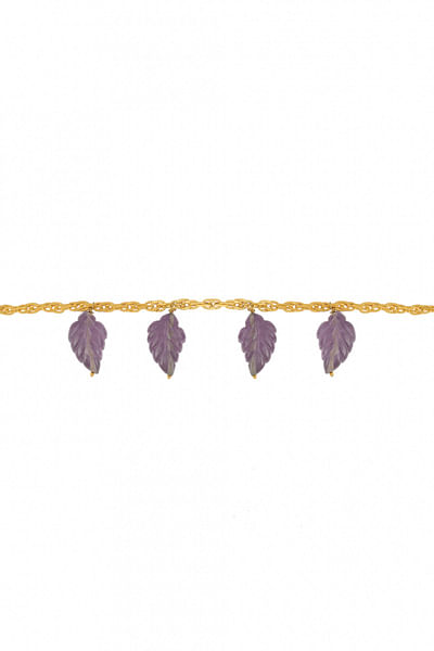 Amethyst leaf charms bracelet