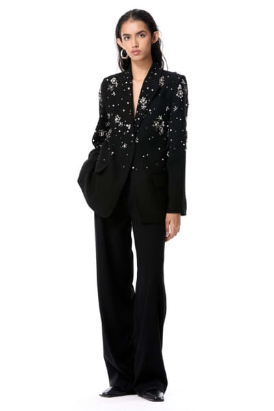 Kanika Goyal Black embellished blazer KANDEC25D134066