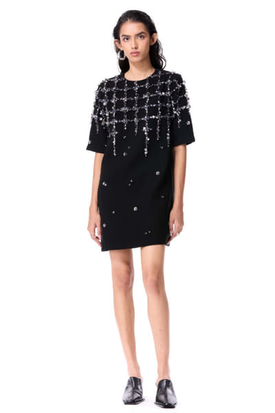 Black hand embellished dress