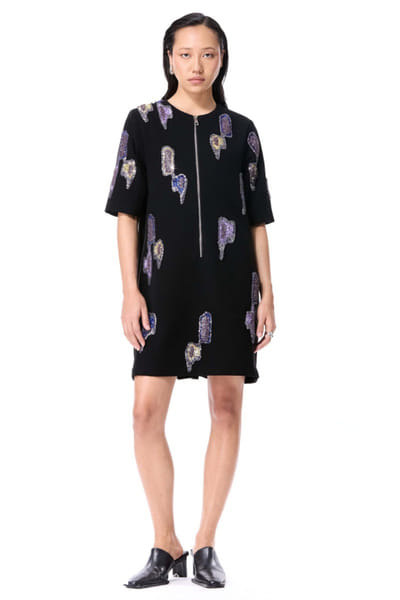 Black sequin embellished dress