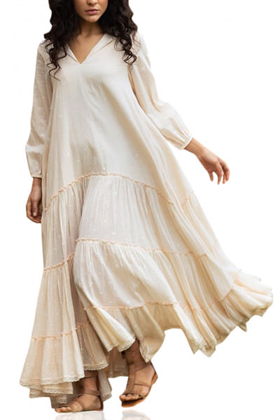 Light peach maxi dress