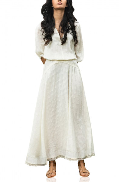 White lace detail maxi dress