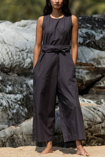 Black cotton jumpsuit