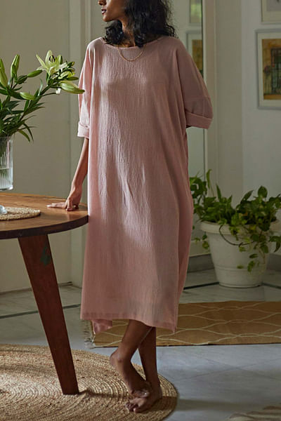 Pink cotton kaftan