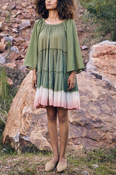 Tiered off shoulder dress