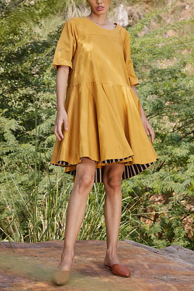 Yellow flared dress