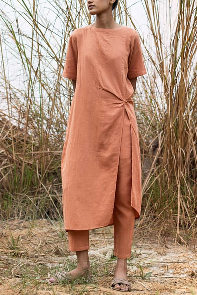 Peach cotton co-ords